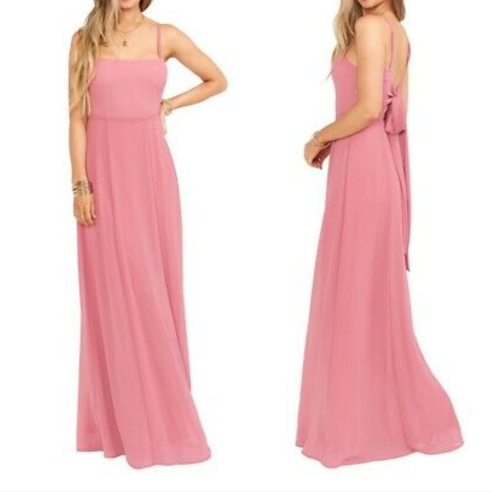 Show Me Your Mumu Lauren Tie Back Dress in Sunset Rose Pink
